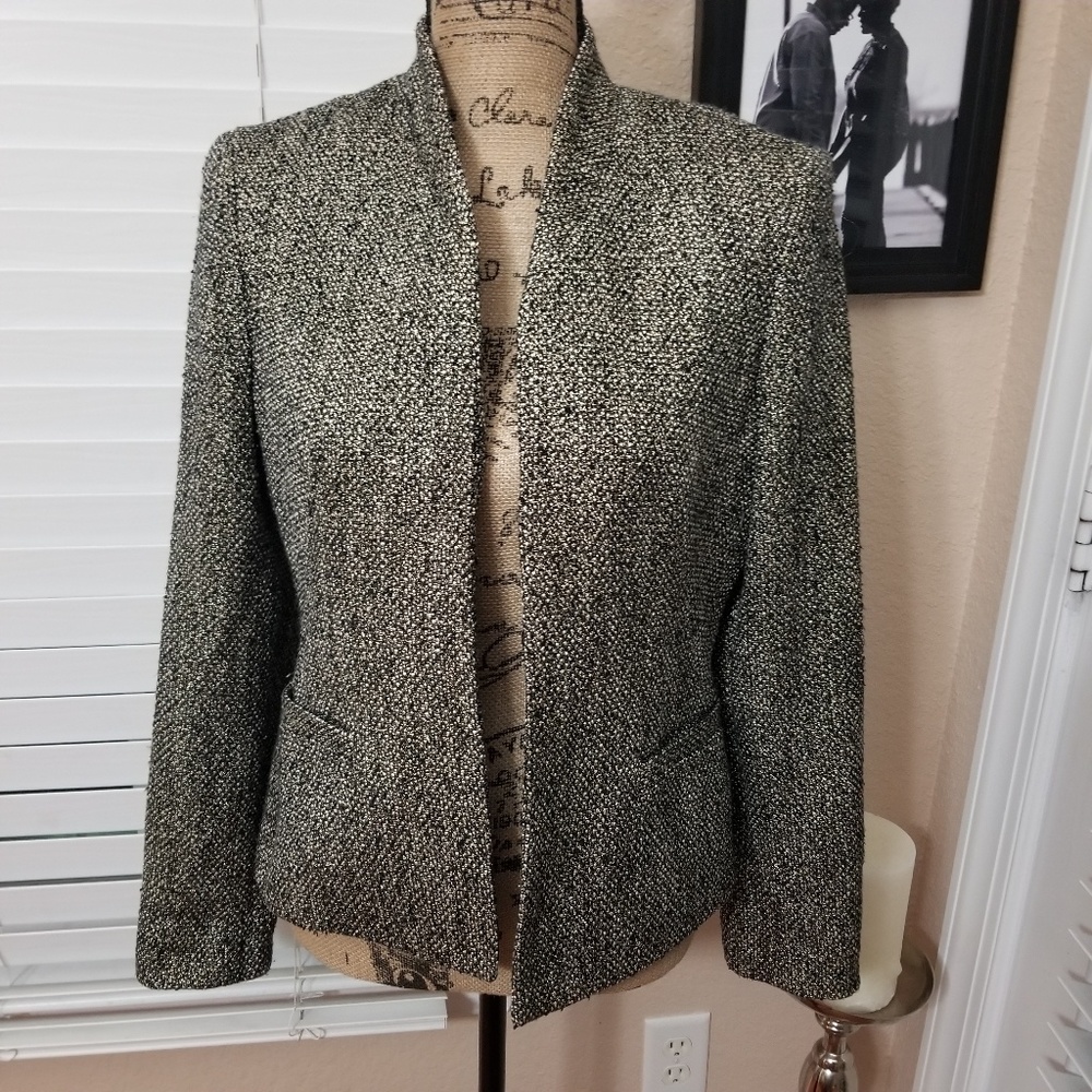 Jones New York Collection open blazer black/gold